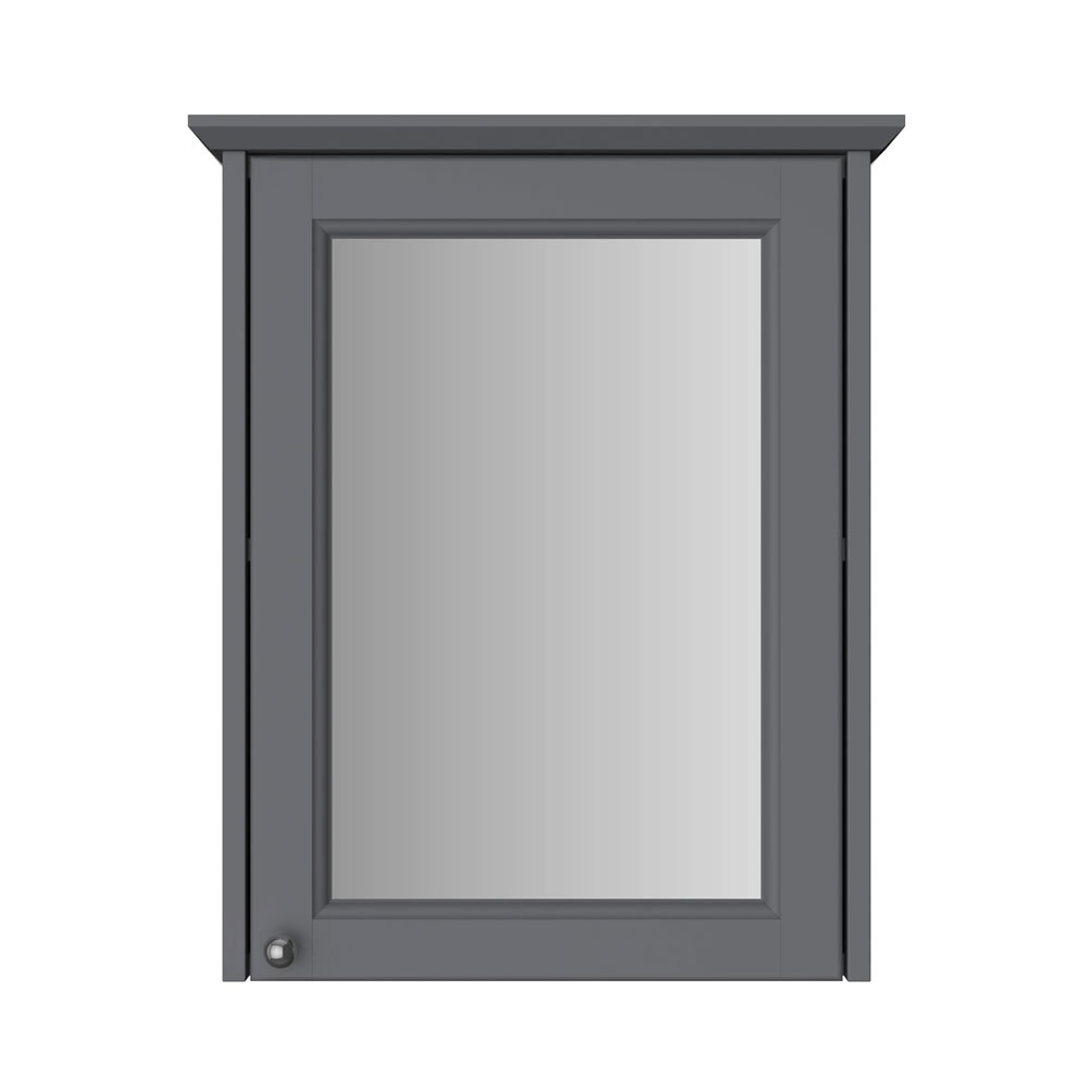 Heritage Caversham 540mm Graphite Single Door Mirror Cabinet